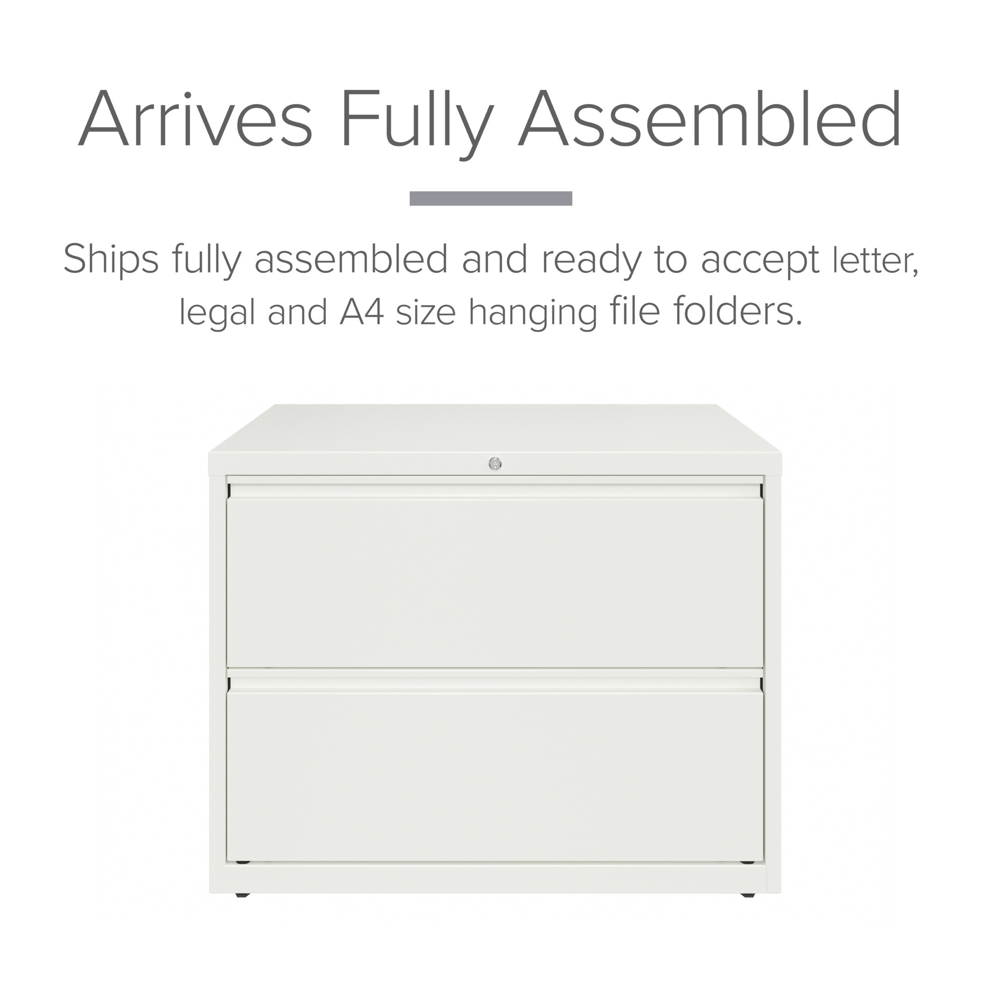 Hirsh Industries, 2 Drawer Lateral File Cabinet, Width 36 in, Depth 18.625 in, Height 28 in, Model# 23700